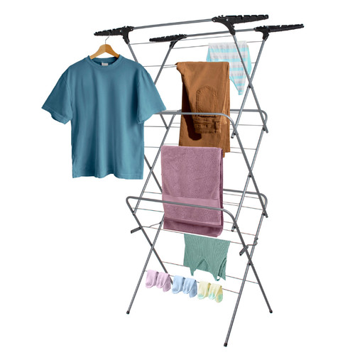 Tier clothes airer with - clothes,