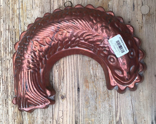 Vintage copper fish mold koi - copper,