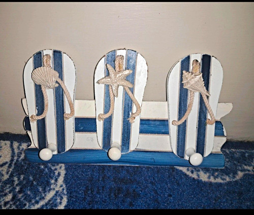 Blue white nautical wooden - blue, &