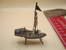 Antique Chinese Export Miniature Junk Sailing Ship Boat No Silver Marks