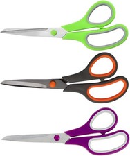 3Pcs Office Scissors Set Kitchen Sewing Household General Stainless Steel & Grip