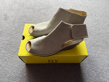 Fly London beige suede wedge