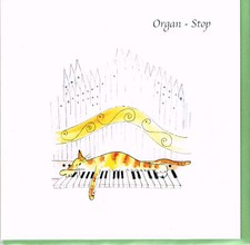 A Jill Latter designed Organ-Stop Musical cat card