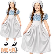 Victorian School Girl Fancy Dress Dickens Book Day Kids Childrens Girls Costume