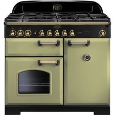 Rangemaster CDL100DFFOG/B Classic Deluxe 99cm Dual Fuel Range Cooker 5 Burners