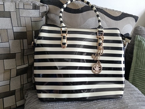 Ladies striped moda handbag - moda,
