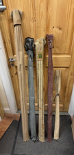 VINTAGE FISHING TACKLE - VINTAGE ROD BUNDLE, 5 RODS IN CLOTH BAGS, SPLIT CANE.