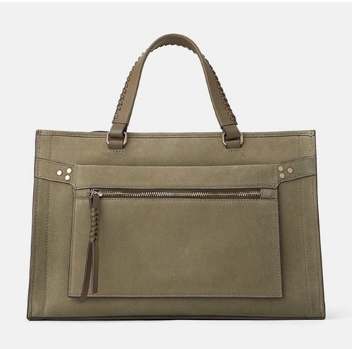 Zara green suede - top, handle