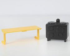 Sylvanian Canal Boat stove cooker, table spares. Oven range Rose Calico Critters