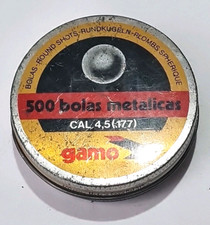 Vintage 500 Tin GAMO Bolas Metalicas .177 Airgun Air Rifle Round Ball Pellets