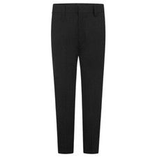 2 pack Boys Black Adjustable Waist Slim Fit School Uniform Trousers Size 8-15 yr
