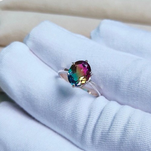Watermelon tourmaline ring - tourmaline,