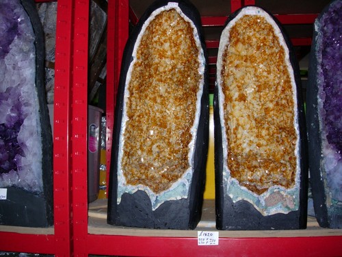 Citrine geode stunning pair