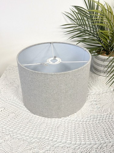 Grey woven herringbone drum - woven,