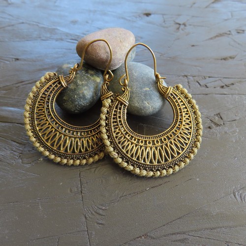 Boho gypsy dangle hoop - boho,