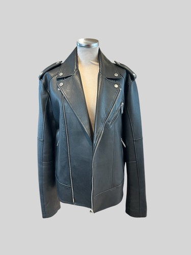 Dsquared2 black leather jacket - black,