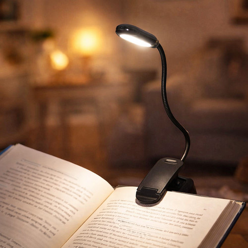 Led clip book light - on,
