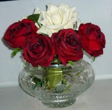 STUNNING LARGE VINTAGE RETRO STUART CRYSTAL GLASS FUCHSIA  POSY ROSE BOWL VASE