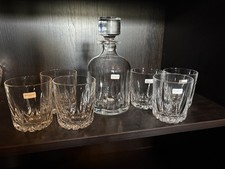 Royal Doulton Set Of 6 Crystal Glasses And Whiskey Decanter