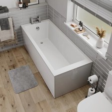 Single Ended Square Bath White