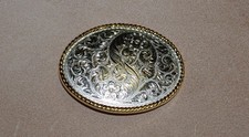 Oval Western Antique Silver Plaited Classic Trophy Belt Buckle Large L1