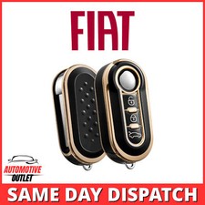 3 BUTTON KEY COVER FOB CASE BLACK FOR FIAT 500 DUCATO DOBLO PUNTO PANDA BRAVO