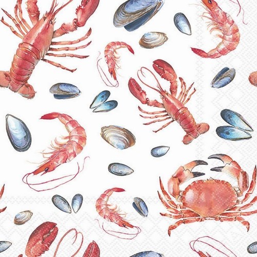 Lobster seafood napkins - napkins, crab