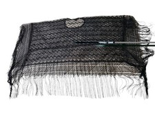 Sheer Embroidered Shawl Black