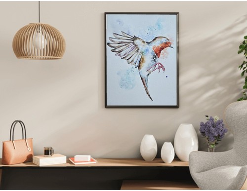 Original robin watercolour - original,