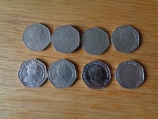 Various Gibraltar 50p coins