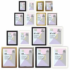 (Pack of 6) Plastic 6x4 7x5 10x8 A4 Photo Picture Frames With Border Stand Wall