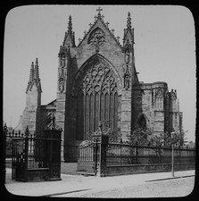 ANTIQUE Magic Lantern Slide CARLISLE CATHEDRAL EAST END C1890 VICTORIAN PHOTO