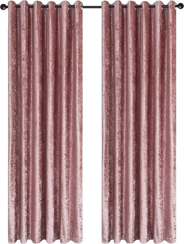 Crushed velvet curtains eyelet - velvet,
