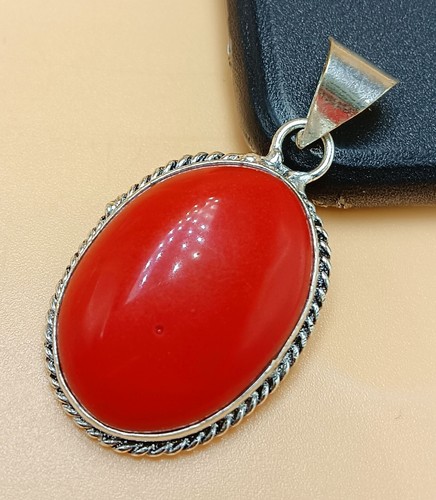 Red coral gemstone 925 - gemstone,