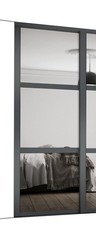 Sliding Wardrobe Door  Spacepro 1xShaker Panel Mirrored Graphite(H)2220mm x914mm
