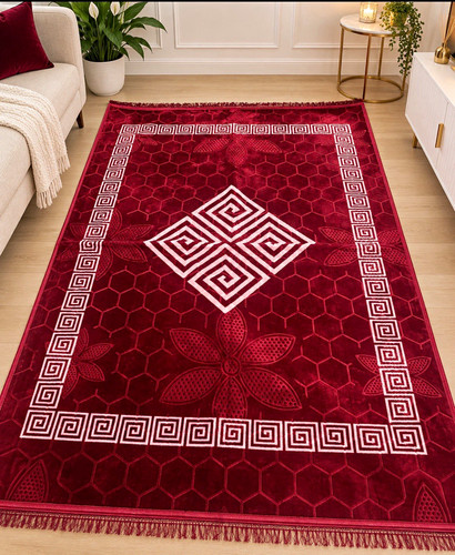Red burgundy area - red, rug