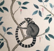 2.7 meters x SANDERSON "Ring Tailed Lemur" linen fabric