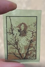 Stained glass Fairy piece fragment kiln fired antique green glass