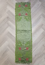 Vintage Jacqmar Formal Silk Scarf Floral Green Fringe