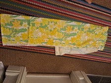 Vintage Daffodil Pattern  Curtains From 60/70s Ideal For Caravan Or Kitchen