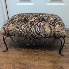 Vtg Stool Leo Footrest Tiger