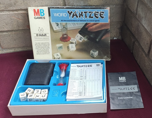Vintage word yahtzee board - vintage,