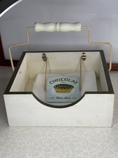 Cute Little Wooden Parisian Style Napkin Holder With Handle - See Details