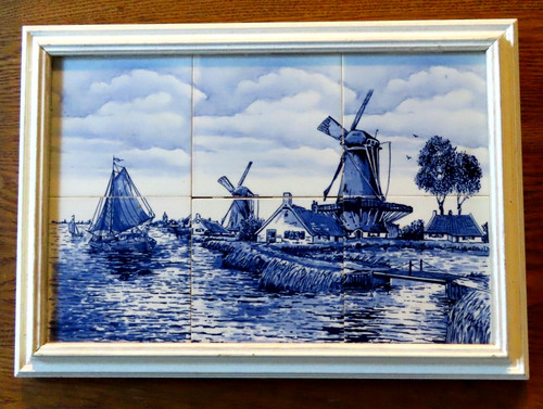 Dutch delft blue tile - dutch,