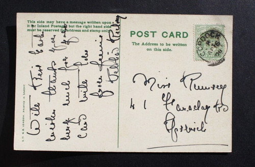 Copdock suffolk 1908 postmark - 1908,