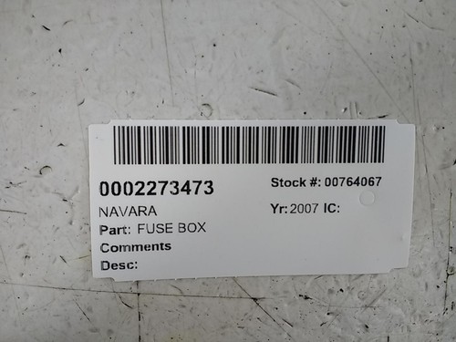 Nissan navara fusebox fuse - fuse, box