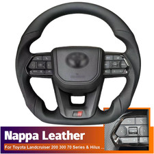 Steering Wheel Nappa Leather For Toyota Landcruiser 200 300 70 Series & Hilux GR