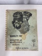 Vintage Harley-Davidson  Harley '45' 1940-1952 Operation and Maintenance Manual