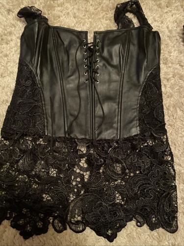 Faux leather basque - leather,