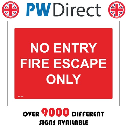 Sign entry fire escape only - no,